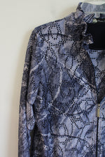 Damee, Inc. Blue & White Mesh 2-Piece Top & Jacket Set | XL