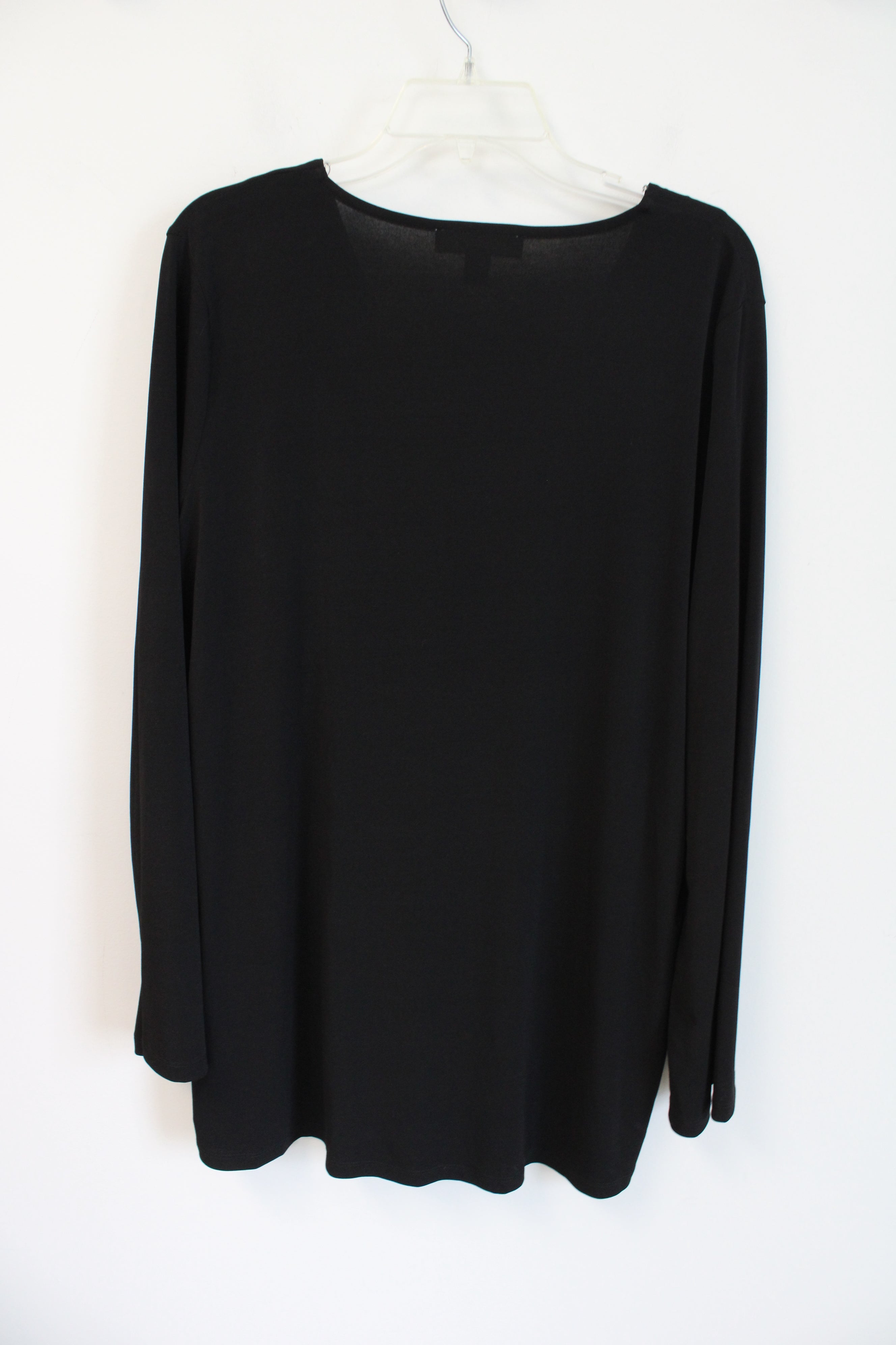 Michael Kors Silver Studded Black Long Sleeved Top | XL