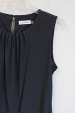 Calvin Klein Gray Pleated Neckline Sleeveless Top | L
