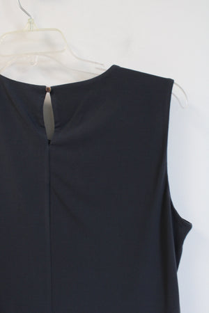 Calvin Klein Gray Pleated Neckline Sleeveless Top | L