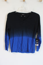 NEW Rock & Republic Blue Ombre V-Neck Sweater | M