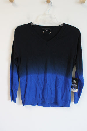 NEW Rock & Republic Blue Ombre V-Neck Sweater | M
