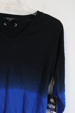NEW Rock & Republic Blue Ombre V-Neck Sweater | M