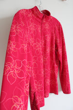 L.L. Bean Pink Floral Quarter Zip Jacket | L