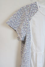LOGO White Colorful Stitched Sided Dress | XL Petite