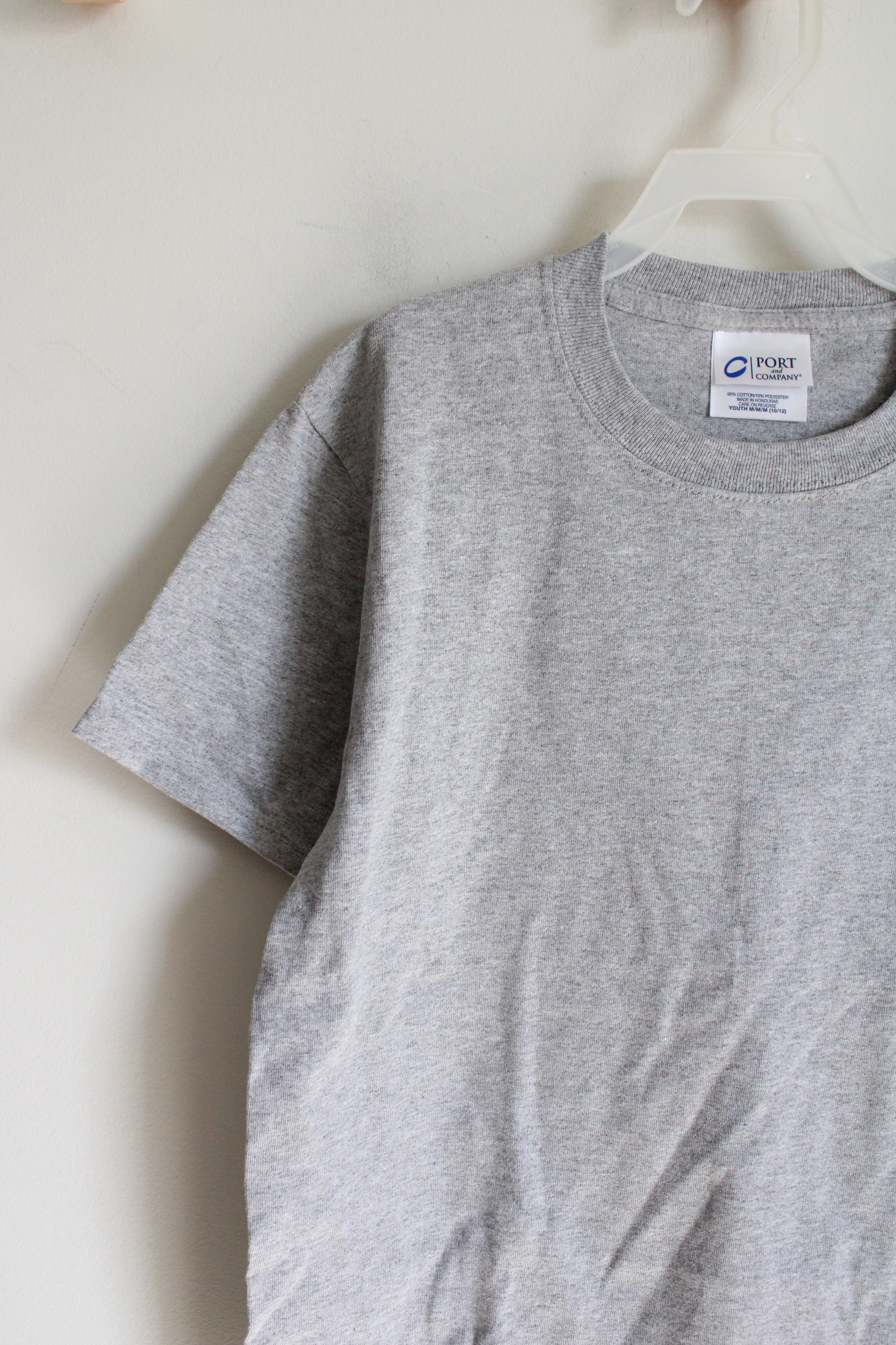 Port And Company Gray Cotton Shirt | Youth M (10/12)