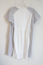 LOGO White Colorful Stitched Sided Dress | XL Petite