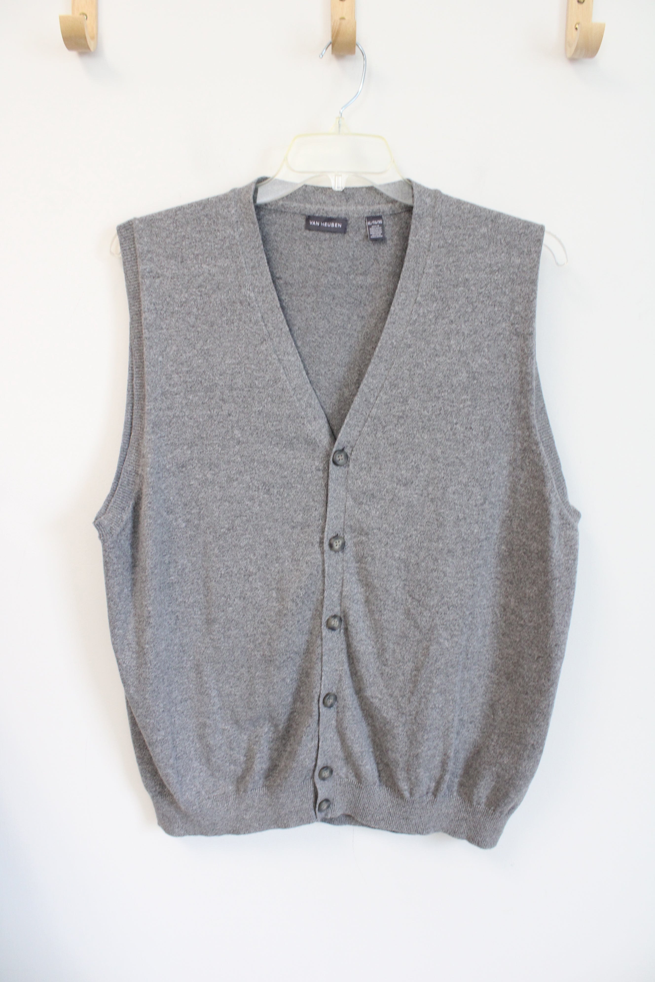 Van Heusen Gray Button Down Sweater Vest | XL