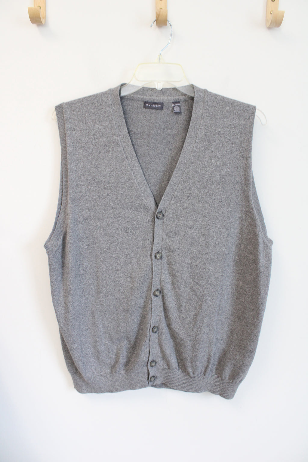 Van Heusen Gray Button Down Sweater Vest | XL