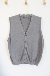 Van Heusen Gray Button Down Sweater Vest | XL