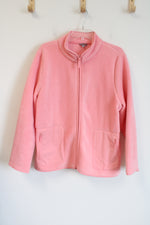 T By Talbots Pink Fleece Full Zip Jacket | XL