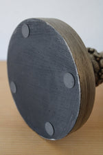 Gray & Brown Engraved Leaf & Swirl Candle Stick