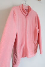 T By Talbots Pink Fleece Full Zip Jacket | XL
