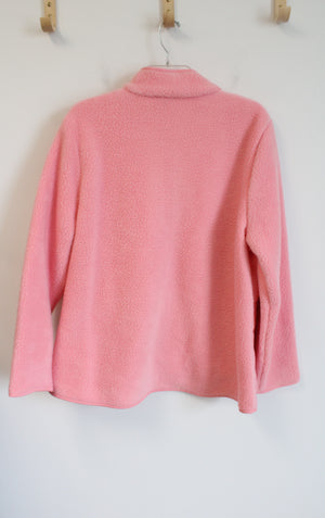 T By Talbots Pink Fleece Full Zip Jacket | XL