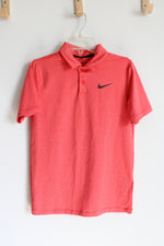 Nike Golf Dri-Fit Red Striped Polo Shirt | M