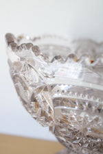 Vintage Pale Lavendar Glass Punch Bowl & Pedestal Stand