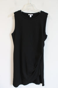 Nine West Black Ruched Side Sleeveless Knit Dress | L