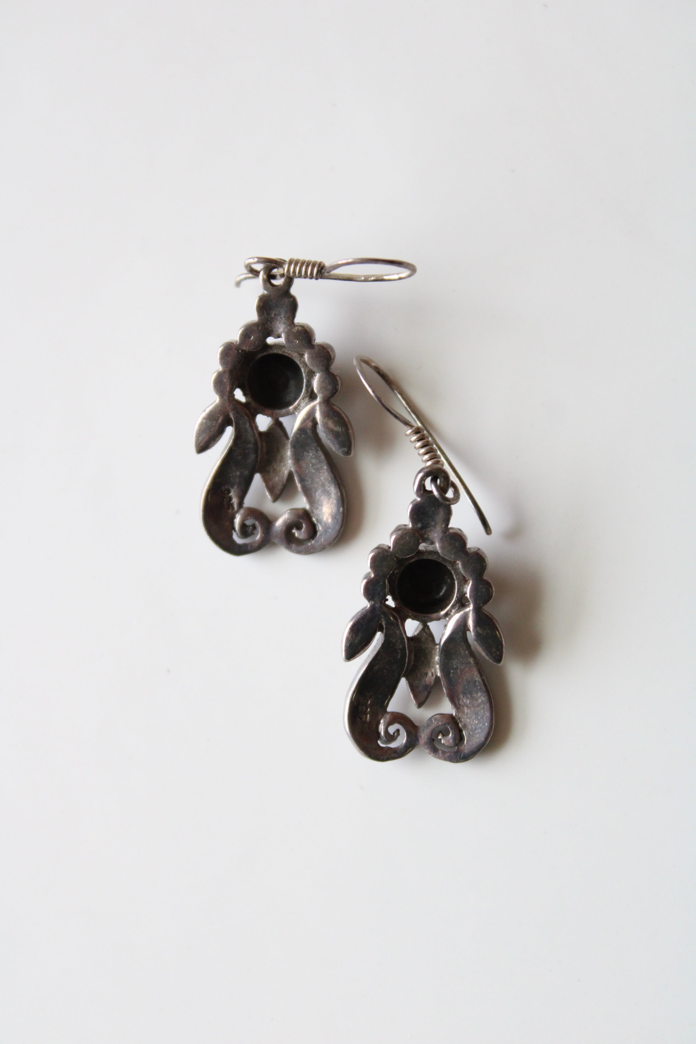 Sterling Silver Onyx Dangle Earrings