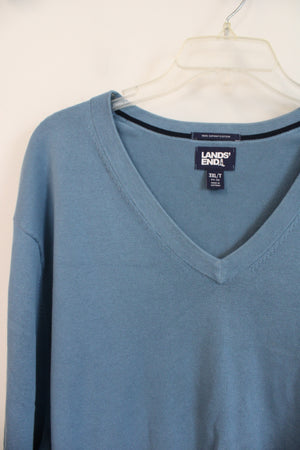 Lands' End Blue V-Neck Sweater | 3XL Tall