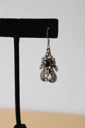 Sterling Silver Onyx Dangle Earrings