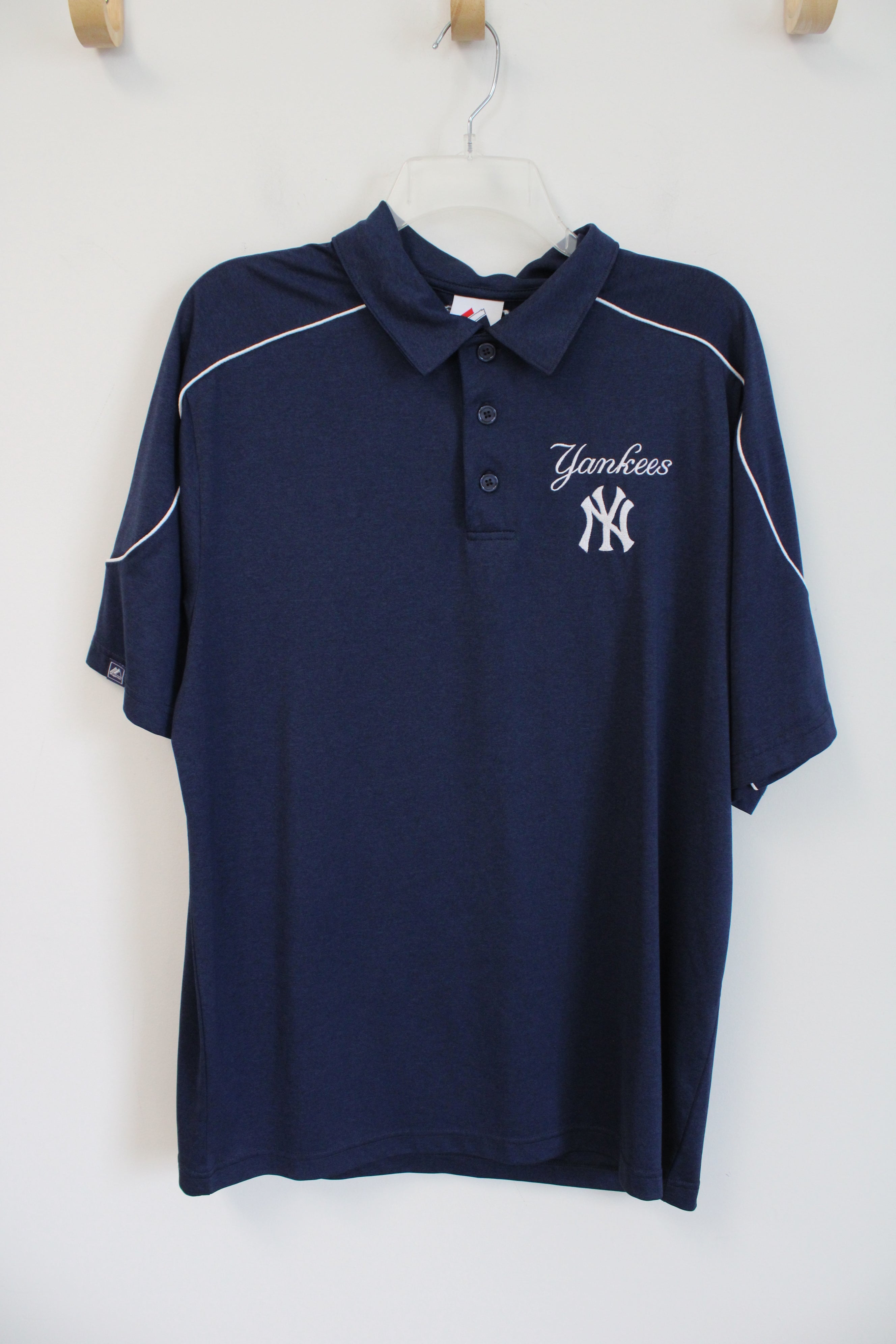 Majestic Navy New York Yankees Polo Shirt | L