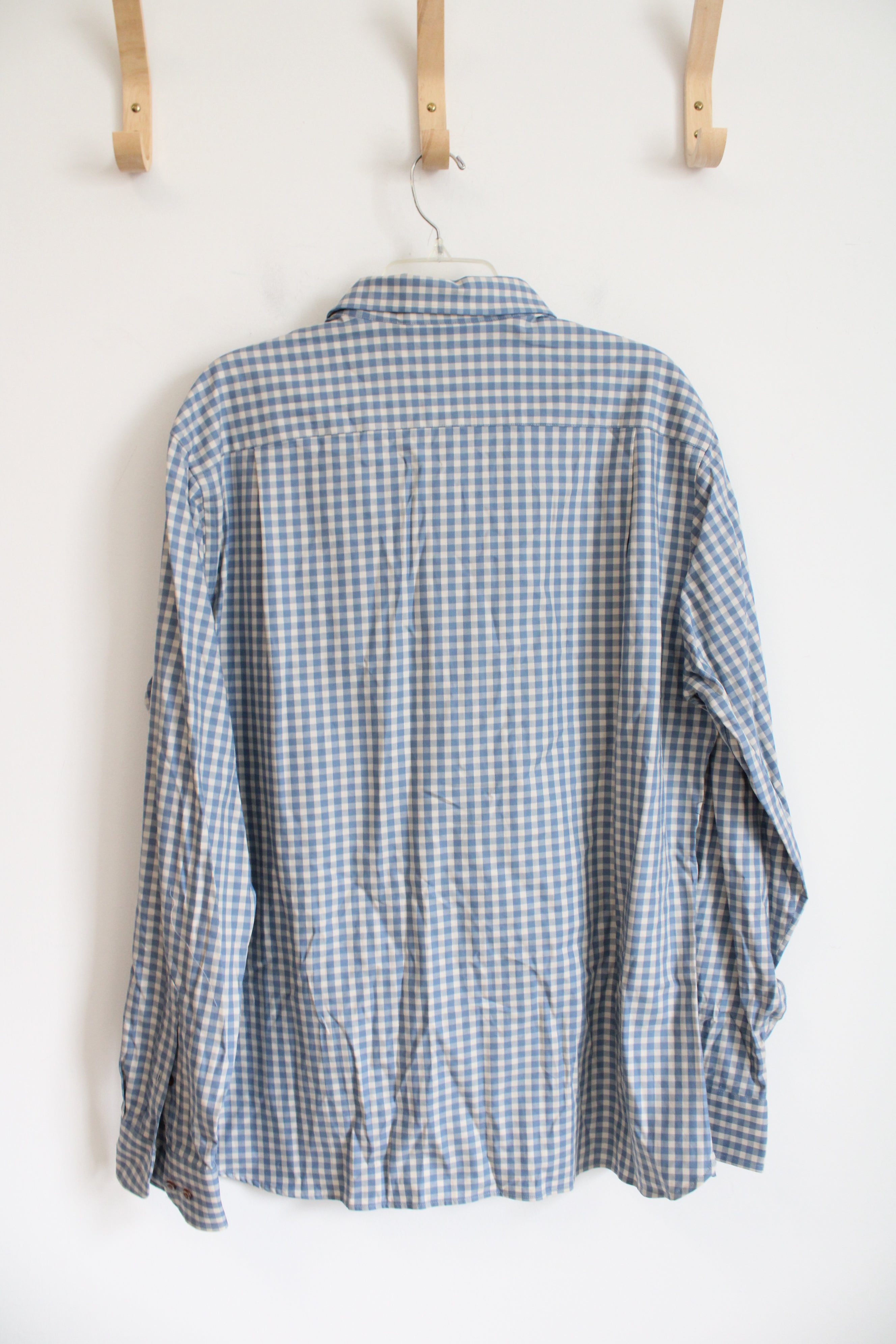 Fish Hippie Solace Collection Blue & Cream Plaid Button Down Shirt | XL