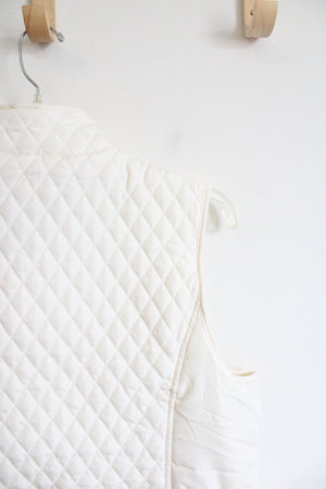 Relativity Outerwear Cream Quilted Vest | XL Petite
