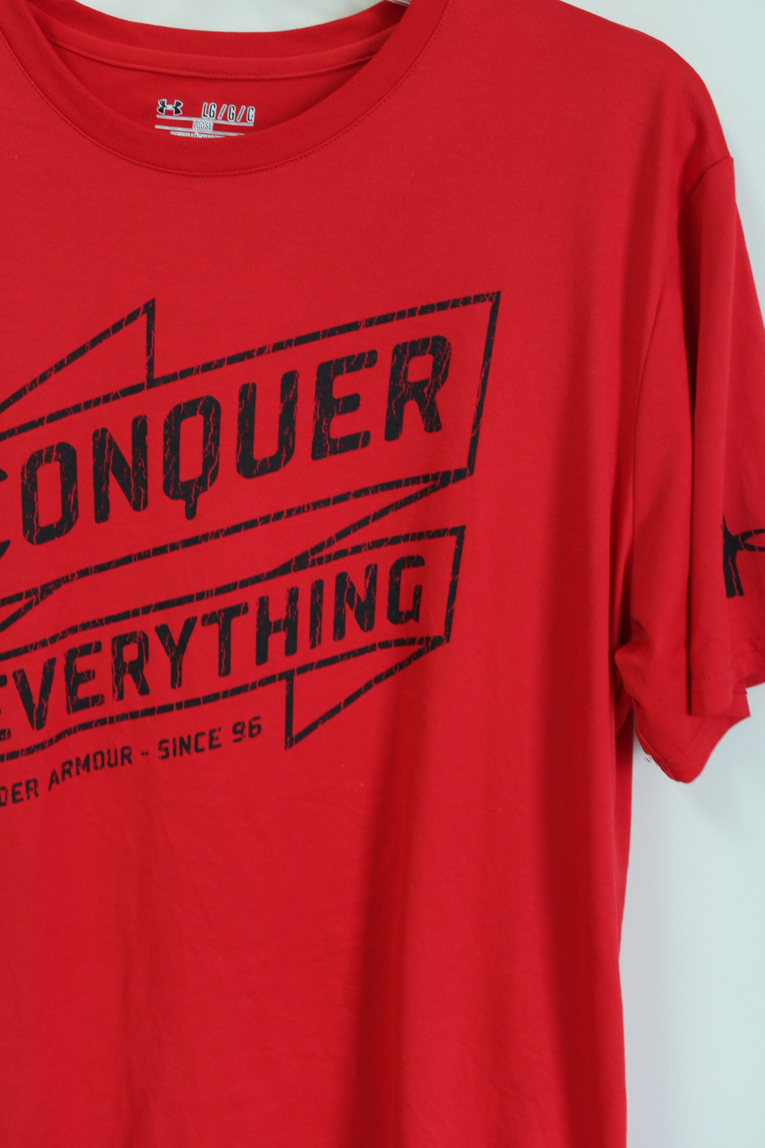 Under Armour Loose Fit HeatGear Conquer Everything Red Tee | L