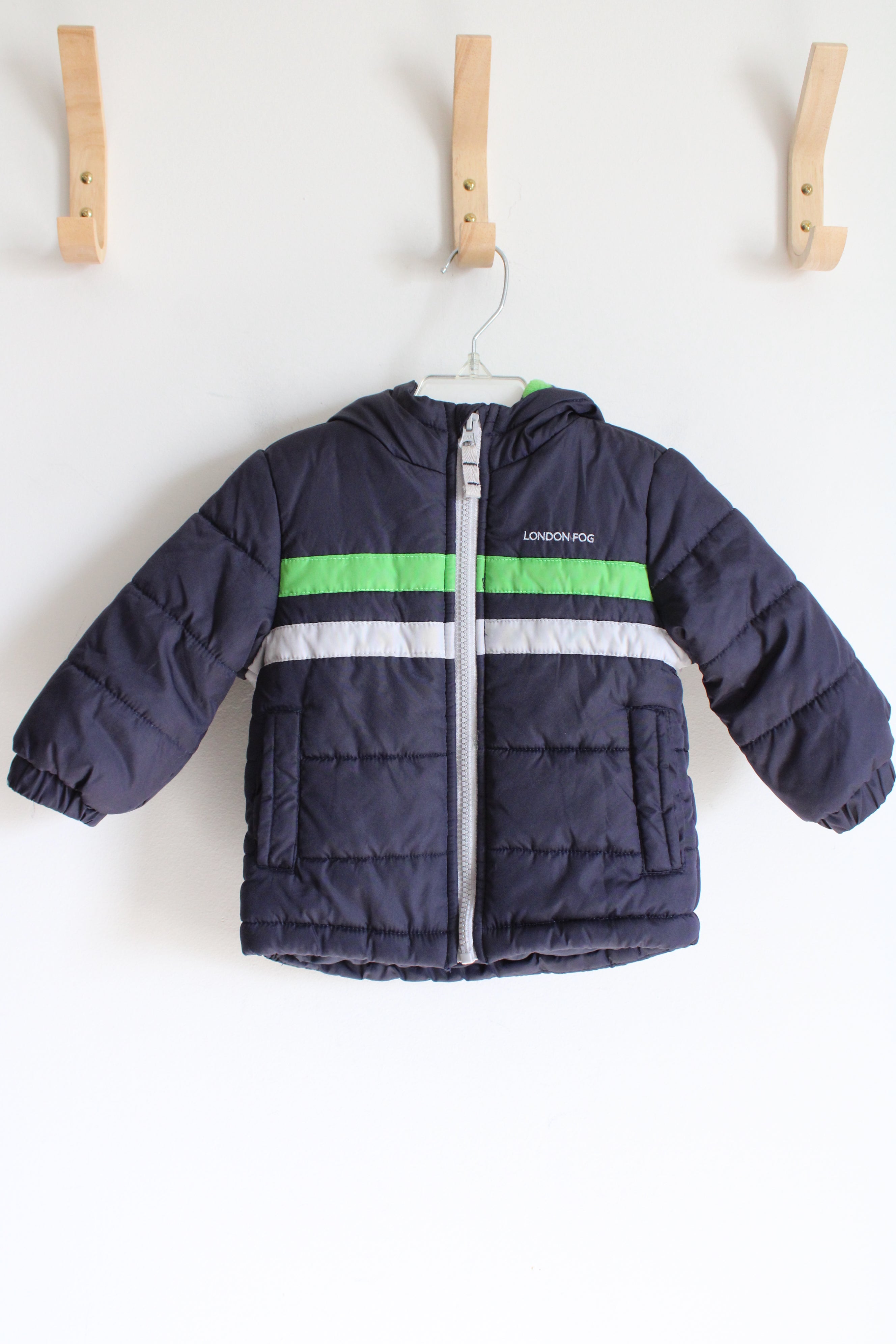 London Fog Blue Green & Gray Puffer Winter Coat | 12 MO