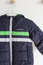 London Fog Blue Green & Gray Puffer Winter Coat | 12 MO