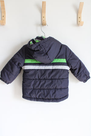 London Fog Blue Green & Gray Puffer Winter Coat | 12 MO