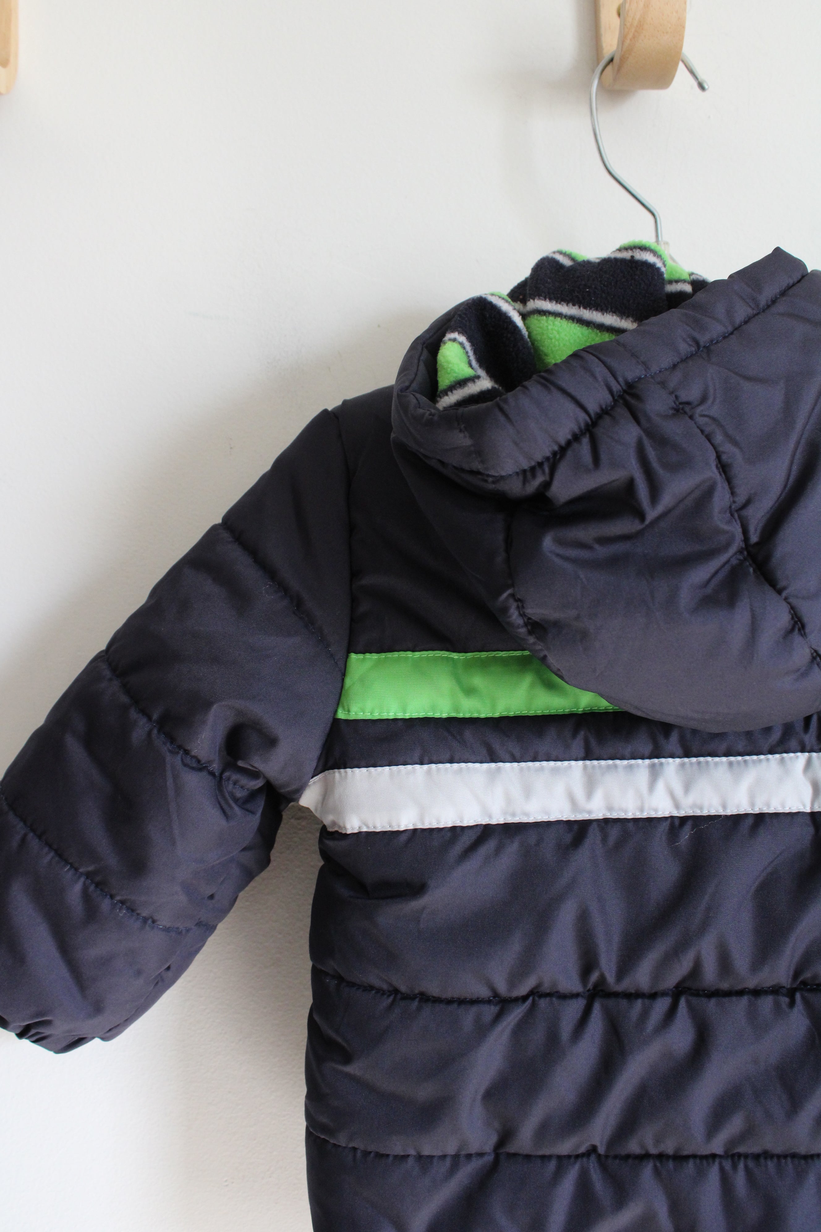 London Fog Blue Green & Gray Puffer Winter Coat | 12 MO