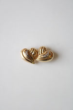 Two Heart Yellow 14KT Gold Pin