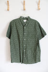 American Eagle Green & White Patterned Button Down Shirt | XL