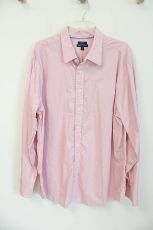 Gap Classic Fit Premium Pink Pinstripe Long Sleeved Button Down Shirt | XXL