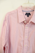 Gap Classic Fit Premium Pink Pinstripe Long Sleeved Button Down Shirt | XXL