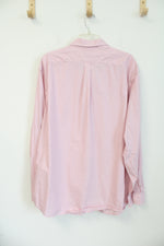 Gap Classic Fit Premium Pink Pinstripe Long Sleeved Button Down Shirt | XXL