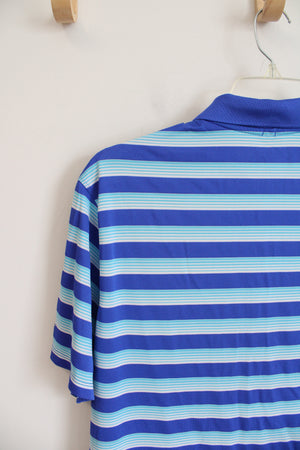 Nike Golf Standard Fit Blue Striped Polo | L