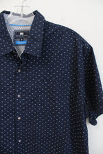 Michael Brandon Navy Patterned Good Vibes Only Button Down Shirt | XL