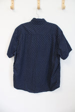 Michael Brandon Navy Patterned Good Vibes Only Button Down Shirt | XL