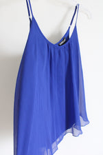 Express Flowy Blue Tank | S Petite