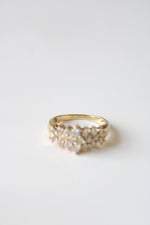 Cubic Zirconia Cluster 14KT Yellow Gold Ring | Size 8