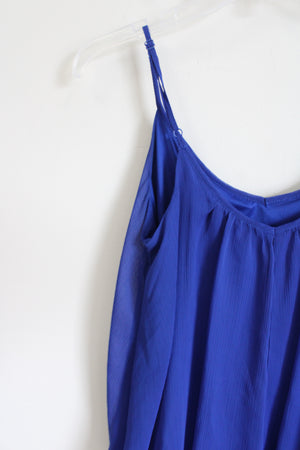 Express Flowy Blue Tank | S Petite