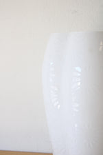 Lisa Jenks Etched Frosted White Tall Glass Vase
