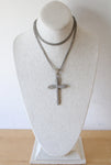 Sterling Silver Crystal Large Statement Cross Necklace