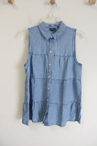 J.Jill Denim Chambray Tiered Tank