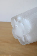 Lisa Jenks Etched Frosted White Tall Glass Vase
