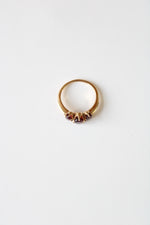 14KT Yellow Gold Garnet Oval 3 Stone Ring | Size 6