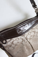 Coach Khaki & Mahogany Ashley Signature Hippie Bag