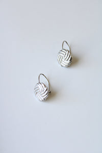 Volleyball Silver Cylinder Earrings